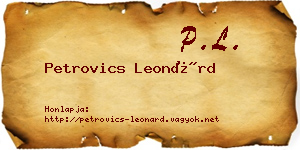 Petrovics Leonárd névjegykártya